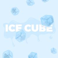 Clipart de vetor de cubo de gelo liso com coleção de texto
