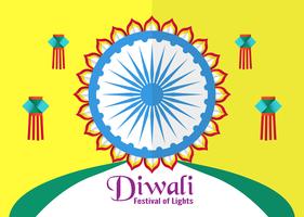 Fundo do convite para Diwali, festival das luzes de Hindu. Projeto da ilustração do vetor no estilo do corte e do ofício do papel.