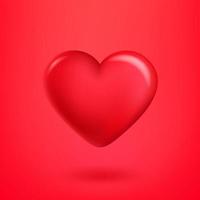 ícone de coração vermelho. ilustração vetorial 3D vetor