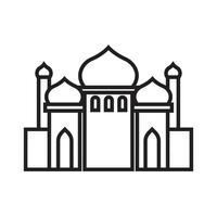 um esboço de esboço da mesquita para o design do tema do ramadã vetor