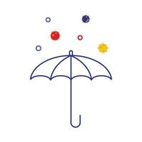 uma ilustração do guarda-chuva defendendo os vírus. vetor