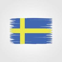 bandeira da Suécia com pincel vetor