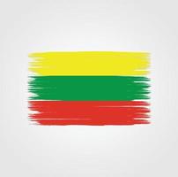bandeira da Lituânia com pincel vetor