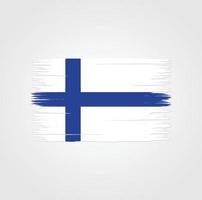 bandeira da finlândia com pincel vetor