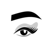 logotipo de cílios de sobrancelha. maquiagem - ilustração vetorial em estilo simples. salão de beleza. olho vetor