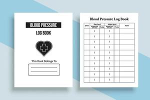 modelo de livro de registro de pressão arterial. diário do rastreador de pulso. caderno de pressão arterial. caderno médico. diário de pressão arterial e rastreador de pulso. vetor