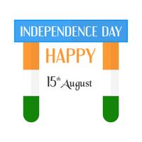 Feliz dia da independência do país da Índia e do povo indiano. Projeto de ilustração vetorial isolado no fundo branco. vetor