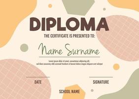 modelo de conceito de certificado de diploma vetor