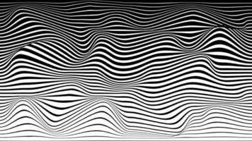 papel de parede de linhas onduladas preto e branco. enrolar listras em fundo branco. vetor