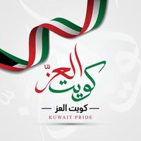 orgulho do kuwait na bela caligrafia árabe para a celebração do dia nacional do kuwait vetor