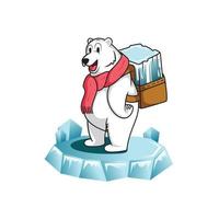 sorrir logotipo do urso polar vetor