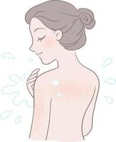 mulher com cutículas no corpo prontas para banho vetor