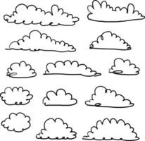 vetor desenhado à mão de ilustração de nuvem doodle