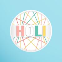 Feliz Holi, Festival das Cores. Modelo de design de elementos para o modelo, banner, cartaz, cartão de felicitações. Ilustração vetorial no corte de papel, artesanato, tipo de origami com estilo plana leigo. vetor