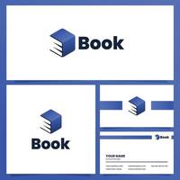 logotipo do livro e design de cartão de visita vetor