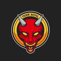vetor de mascote de distintivo de logotipo de e-sport da equipe diabo