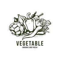 ilustração de vegetais para logotipo vetor