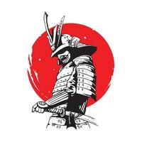 ilustração do guerreiro samurai vetor