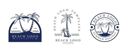 cenografia de logotipo de praia vintage vetor