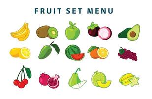 ilustração de conjunto de frutas vetor
