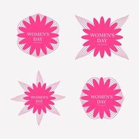 coleção de emblemas de dia das mulheres rosa plana vetor