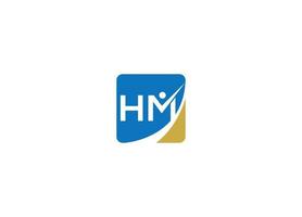 modelo de ícone de vetor de design de logotipo moderno hm com fundo branco