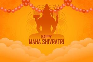 feliz maha shivratri com senhor shiva vetor