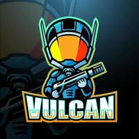 design de logotipo de esport de mascote vulcano vetor