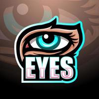 olhos mascote design de logotipo esport vetor