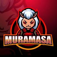 design de logotipo esport de mascote muramasa vetor