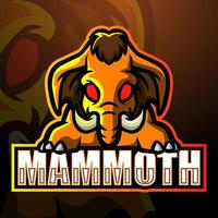 design de logotipo de esport de mascote de mamute vetor