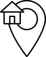 vetor de ícone de contorno de localização em casa