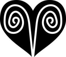 vetor de ícone de glifo de signo de Áries coração