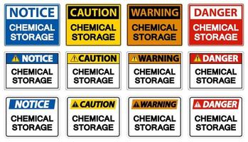 rotular sinal de armazenamento químico em fundo branco vetor