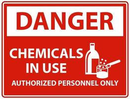 produtos químicos de perigo em sinal de símbolo de uso no fundo branco vetor