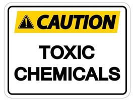 cuidado sinal de símbolo de produtos químicos tóxicos no fundo branco vetor