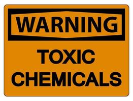 sinal de símbolo de produtos químicos tóxicos de advertência no fundo branco vetor