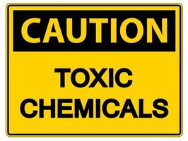 cuidado sinal de símbolo de produtos químicos tóxicos no fundo branco