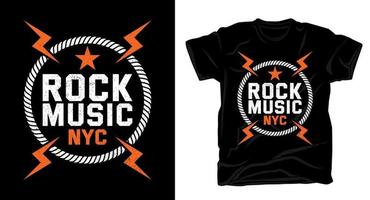 tipografia de música rock para design de t-shirt vetor