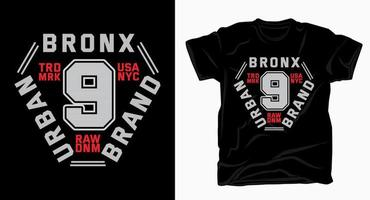 design de tipografia bronx nine varsity para t-shirt vetor