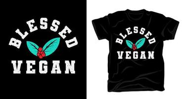 tipografia vegana abençoada para design de camisetas vetor