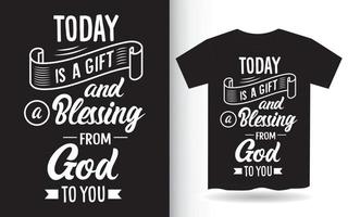 citação motivacional sobre design de letras de bênção para camiseta vetor
