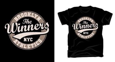 design de t-shirt de tipografia brooklyn os vencedores vetor