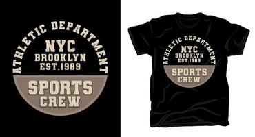 design de camiseta de tipografia de equipe esportiva vetor