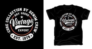 design de t-shirt de tipografia especialista vintage vetor