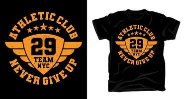 clube de atletismo vinte e nove tipografia de equipe para design de t-shirt vetor