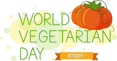 cartaz do dia mundial do vegetal com uma abóbora vetor