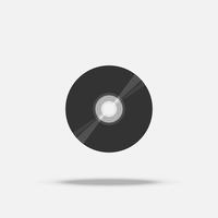 CD plano ícone de disco com sombra vetor