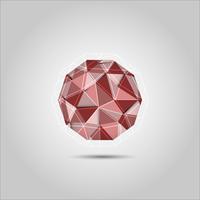 Ícone de vetor de forma de esfera polígono vermelho