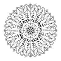 padrão circular em forma de mandala para henna, mehndi, tatuagem, decoração. ornamento decorativo em estilo oriental étnico. página do livro para colorir. vetor